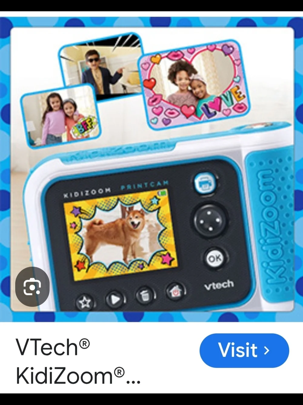 Kidizoom PrintCam Kids Digital Camera - Blue,‎ VTech